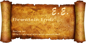 Ehrenstein Ernő névjegykártya